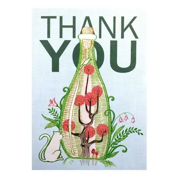 

Mwa01 greeting card with embroidery 'thank you', 12*17 cm. (envelope included)