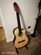 Portátil plegable trípode soporte de guitarra de soporte para instrumentos para la guitarra acústica electrónica Bass Ukulele violín violonchelo