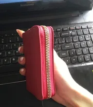 Mujeres/hombres tarjetero de negocios cartera funda rojo/Negro/gris/amarillo/azul/púrpura tarjeta de crédito funda, soporte 26 Bits Cartera de tarjeta con cremallera