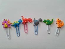 6 unids/set Mini dinosaurio forma PVC Clips de Metal marcador foto notas para mensajes Clips de papelería de regalos