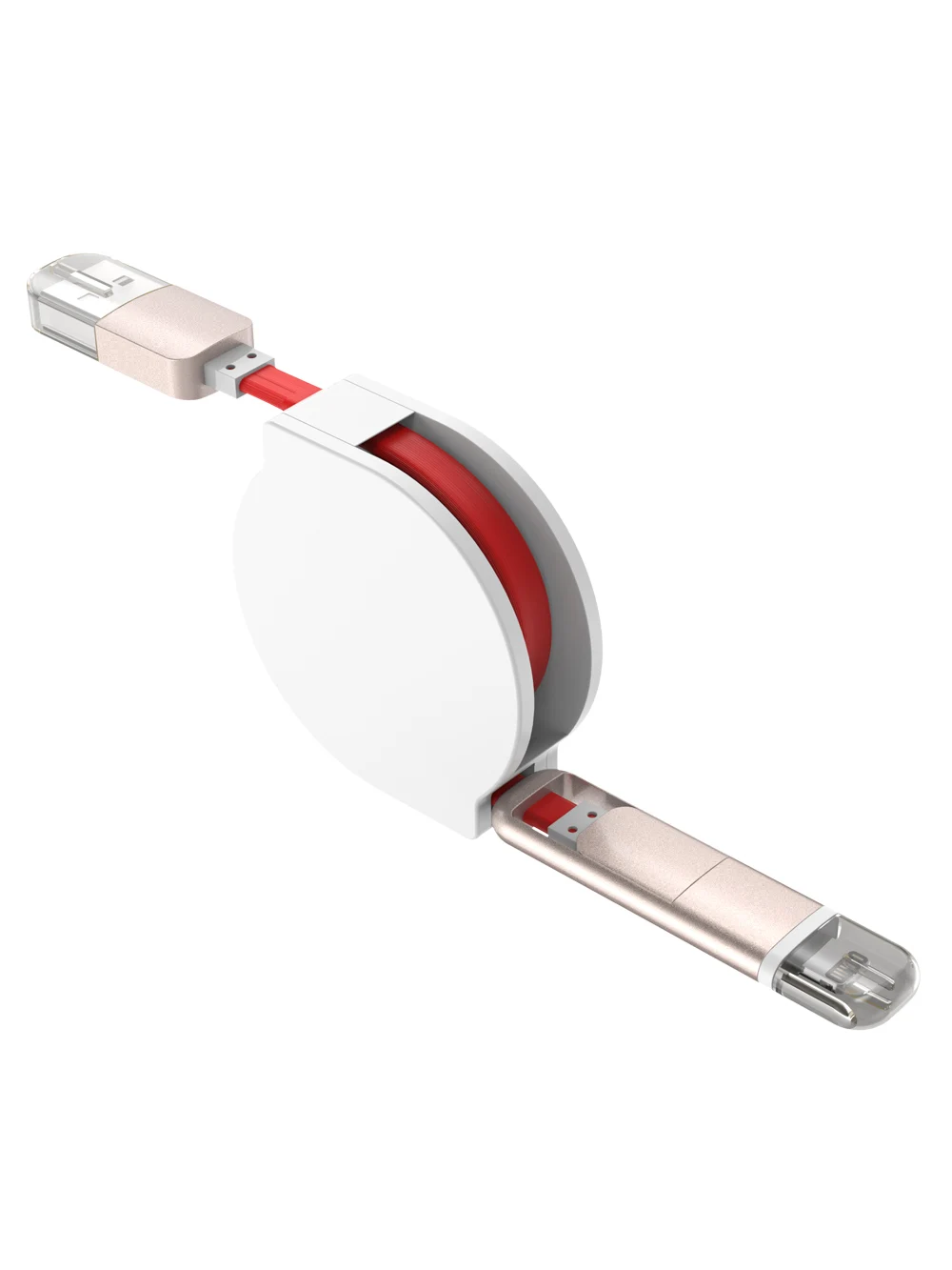 USB КАБЕЛЬ 2В1 IPHONE 5/5S/6/6S/MICROUSB "РУЛЕТКА" красный | Мобильные телефоны и аксессуары