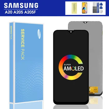 

6.4" Original LCD For Samsung Galaxy A20 A205 A205F SM-A205F LCD Display Touch Screen Digitizer With Frame Digitizer Assembly