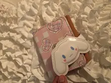 Cartera de cuero con broche para mujer, cartera pequeña con broche de piel sintética a cuadros con forma de oso y conejo, tarjetero, monedero corto de Lolita para estudiantes