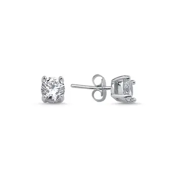 

Angemiel 925 Silver 6mm Zircon Round Solitaire Earrings