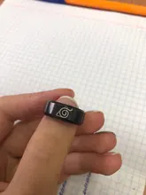 Konoha-Anillo de hoja con Logo de la villa Symbal, Sasuke Itachi Ninja, joyería de Anime de acero y titanio, color negro, venta al por mayor