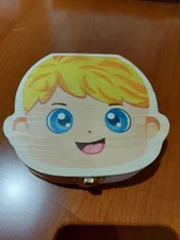 Caja de dientes de madera para bebé, organizador para guardar dientes de leche, idioma español e inglés, Umbilica, guardar regalos