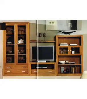 

Salon furniture with bookcase in solid wood N2