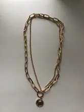 Collar con colgante de serpiente de Color dorado Vintage Punk para mujer, cadena gruesa multicapa de Hip Hop, collar con retrato de moneda, joyería