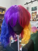 HAIRJOY sintético de mujer Cosplay del pelo peluca Arco Iris Multi Color pelucas