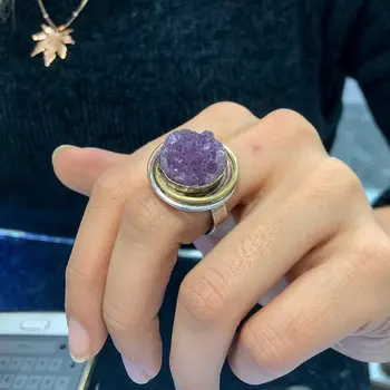 

Natural Piece Amethyst Hand Manufacture Silver Authentic Ring