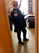 Fit-Asymmetrical Sweatshirt Ruffles Fashion EAM Women Long-Sleeve High-Collar Big-Size