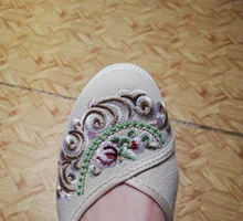 Zapatos de lona con cuña y hebilla para mujer, calzado con altura creciente, correa en el tobillo, de China Estilo, Vintage, primavera y otoño, 20180907