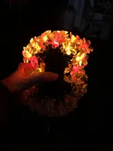 Fairy-Lights Peach-Flower Led-String Christmas-Decor Solar-Lamp Garden Outdoor 5m 22m
