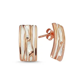 

Angemiel 925 Sterling Silver Rectangle Wrinkled Earrings