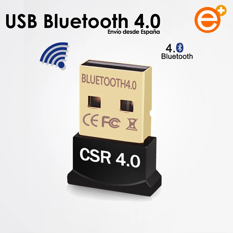 Receptor inalámbrico Nano USB Bluetooth 4,0 Negro Antena Adapatador para Ordenador Windows 10 7 XP Transmisor Bluetooth