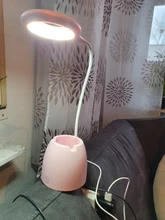 Pen-Holder Desk-Lamp Book Read-Light Dimming Bedside Home-Decor Pink Eye-Protect Touch