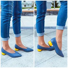 QUTAA 2021 puntiagudo dedo del pie de cuero genuino de las mujeres zapatos bombas zapatos Primavera Verano básico Mujer moda cómodos tacones medios Size34-43