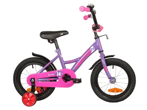 Велосипед NOVATRACK 14&quot STRIKE фиолетовый тормоз нож. крылья корот полная защ.цепи