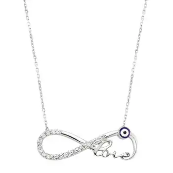 

925 sterling Silver The Genres Change Infinity Love lady necklace