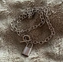 Cadena de eslabones Punk para mujer, colgante con candado de color dorado y plateado, joyería Punk