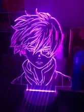 Lamp Bedroom-Decor Gift Led-Night-Light Acrylic Academia Face-Design Anime Shoto Todoroki