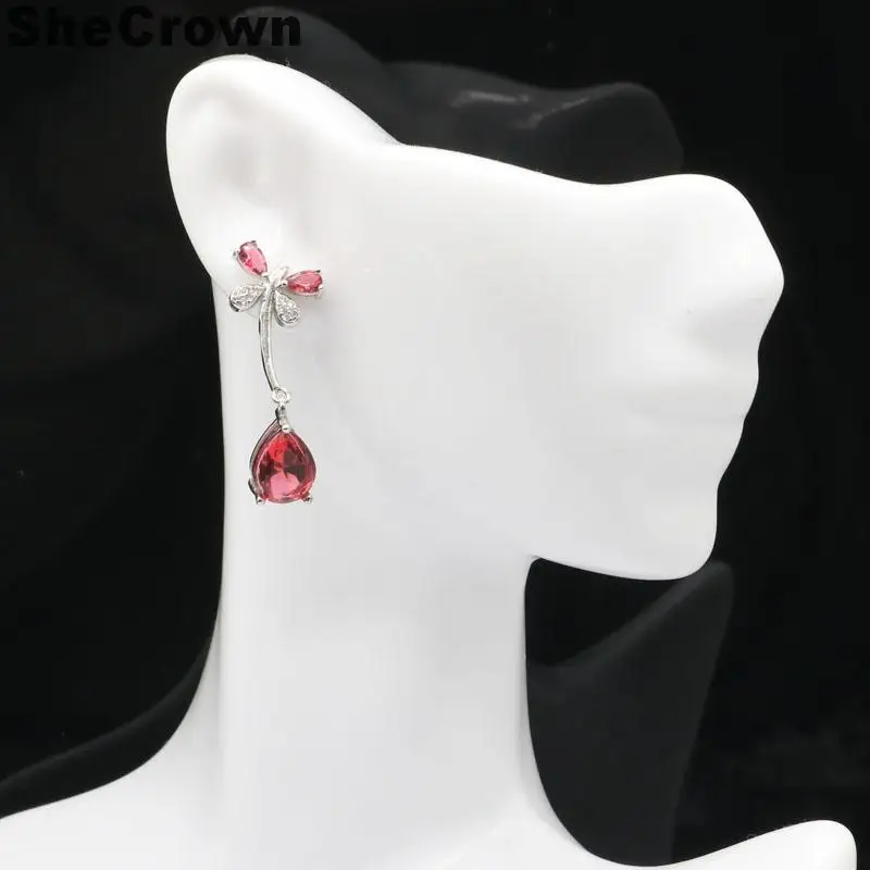 

Big Size Paris Blue Topaz, White Topaz Woman's Wedding 925 Silver Earrings 57x35mm