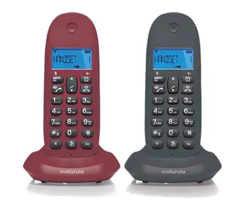 

MOTOROLA C1002LB + GRAY GARNET FIXED WIRELESS PHONE DUO PACK HANDS
