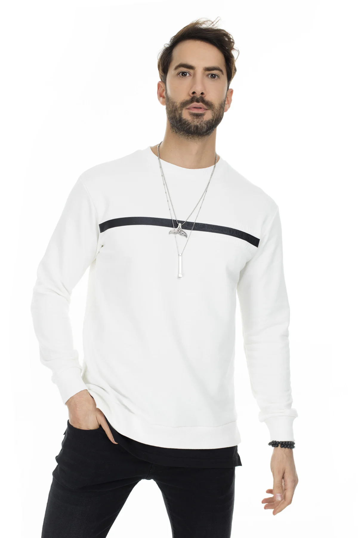 Off white Buratti спортивный велосипедный воротник пот мужской пот 0434122 - Цвет: Off white