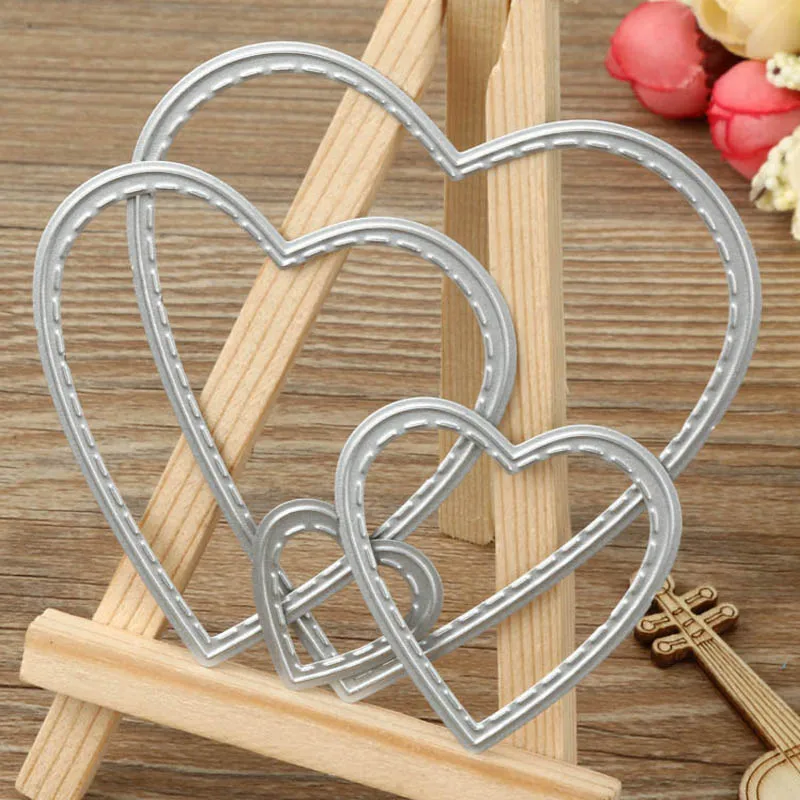 4 шт./компл. металлические режущие штампы в форме сердца сшитые DIY для