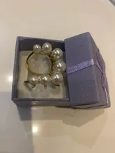 Fashion Big Geometric Pearl Paved Rings For Women 2021 New Jewelry Personality Statement