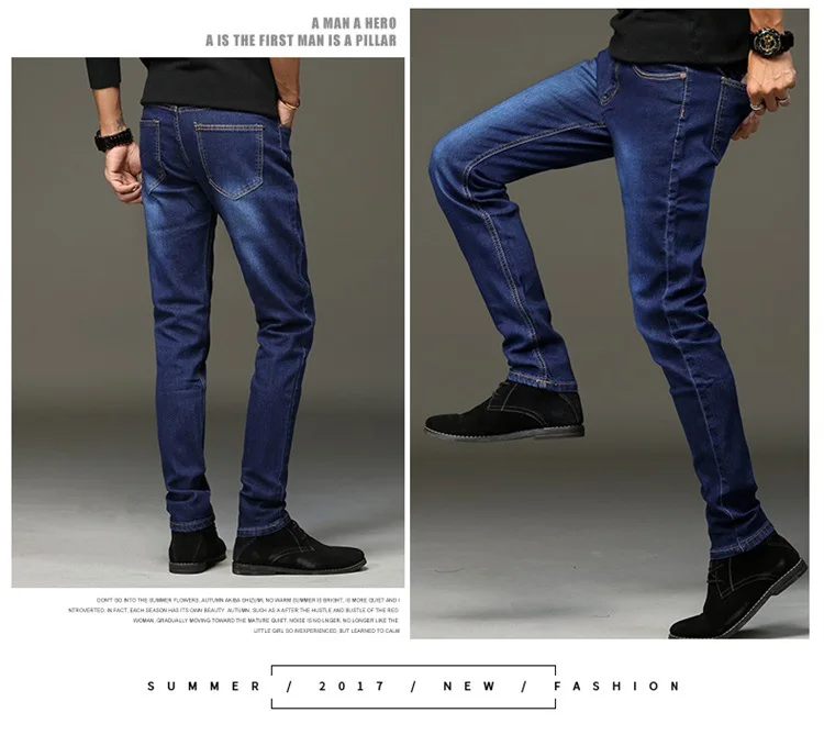 2022 Spring and Autumn New Men's Fashion Casual Pure Color Jeans Classic Stretch Slim Men's Cotton High Quality Jeans 28-36 skinny fit jeans