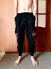 Pantalones deportivos de estilo Hip-Hop para hombre, ropa de calle informal, harén, con cinta multibolsillo, color negro, novedad de 2020