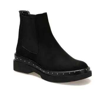 

Women Boots PU Leather Ankle Toe Black 2020 Female Lace-Up Platform Winter Autumn Ladies Length Shoes Handmade Fashion Peru