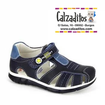 

Leather sandals child navy blue, Pablosky
