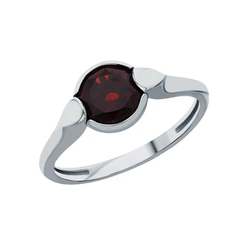 

Silver ring with cubic zirconia and Garnet sunlight sample 925