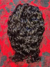 Peluca de diadema con ondas rizadas para mujeres negras pelucas de cabello humano brasileño de 26 pulgadas hechas a máquina, cabello de Color Natural Remy, densidad del 130%