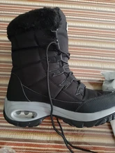 TUINANLE-Botas de nieve impermeables de media caña para mujer, botas cómodas con cordones, para invierno