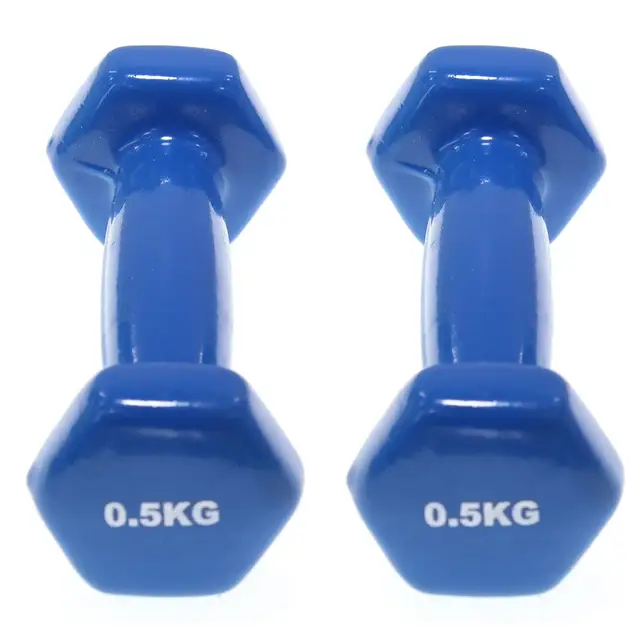 Dumbbells plastic for women, dumbbell Fitness lasting, with style, smooth surface, from 3 kilos, portable optional, 2 pieces 0.5KG