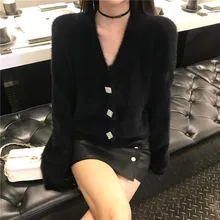 HELIAR Women Sweater Winter Buttoned Up Elegant Coat Women Velvet Jackets Casual Loose