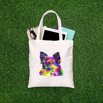 

Angemiel Bag Colorful Chihuahua Portrait Shopping Beach Tote Bag