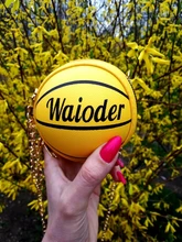 Bolso de hombro para niños, paquete cruzado de cuero, Correa de cadena de Metal viaje de vacaciones gran capacidad redondo Unisex bolsillos de baloncesto