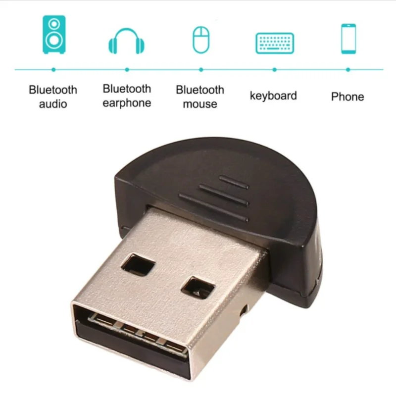 Mini USB 2.0 Adaptador Bluetooth Dongle Receptor inalámbrico para PC, Windows PC (Negro) por Conveniencia