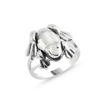 

Silver 925 Sterling Sterling Frog Pattern Ring
