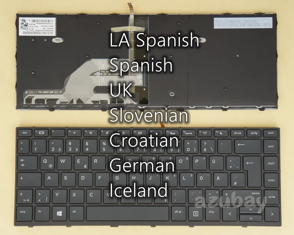 Teclado ic Alemão para hp L01071- L0464- L21584041-ba1-ad1-071 -031 161-dd1 com Luz de Fundo