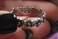 Anillo de Plata de Ley 925 con margaritas pequeñas para mujer, sortija con margaritas pequeñas, accesorios bohemios, joyería minimalista, procesamiento Vintage