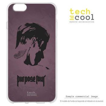 

FunnyTech®Case Silicone for IPhone 7/8 L Justin Bieber profile "Purpose Tour" purple Background
