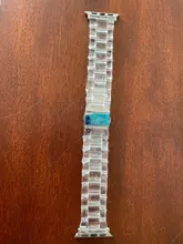 Funda con correa para apple Watch 6, 5, 4, banda de 42mm y 38mm, correa de acero transparente para iwatch 6 series 5 4 3/2, banda de reloj de 44mm y 40mm