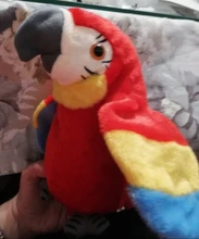 Peluche de loro parlante eléctrico para niños, juguete de peluche de pájaro parlante con alas que se repiten, regalo para niños