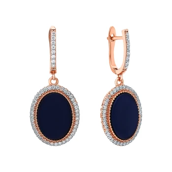 

Silver earrings with ceramics and cubic zirconia sunlight sample 925