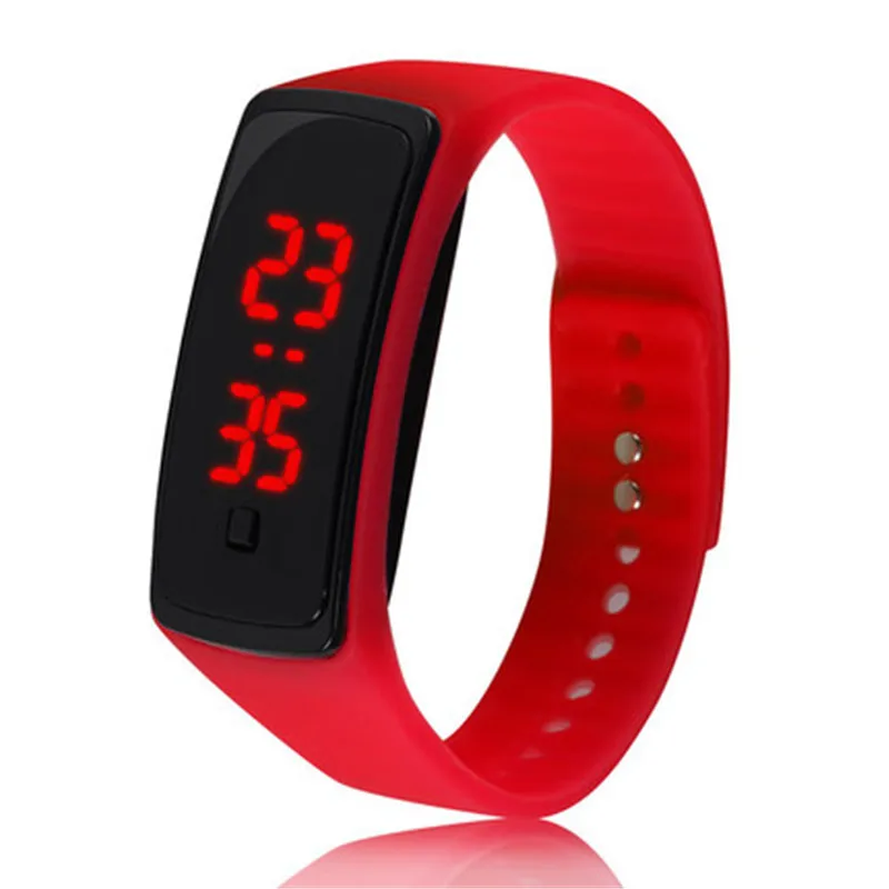 Отличное качество новые цифровые часы Дата спортивный браслет цифровые детские наручные часы спортивные часы для мальчиков и девочек электронные - Цвет: red